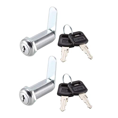 Cam Lock 40 mm Cylinder lang Cabinet Locks passt auf 1 – 3/8 Zoll max. Dicke Panel Keyed, 2 Stück von Unknown
