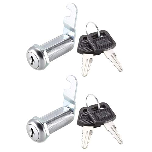 Cam Lock 40 mm Cylinder lang Cabinet Locks passt auf 1 – 3/8 Zoll max. Thick Panel Keyed Different 2 Stück von Unknown