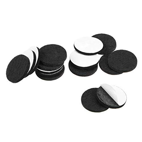 Furniture Pads Filzpads, selbstklebend, 30 mm, Durchmesser 3 mm, dick, rund, Schwarz, 48 Stück von Unknown