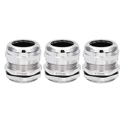 Kabelverschraubung M32 Metall Wasserdicht Kabelverschraubung Verstellbar für Kabel Durchmesser 15-22mm 3 Stück von Unknown