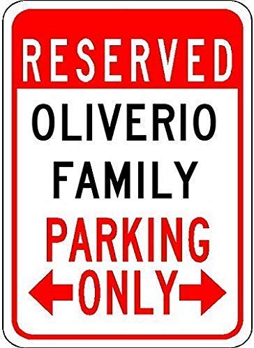 Metall-Blechschild mit Aufschrift "Not Application", Dekoration, Eisenmalerei, 20,3 x 30,5 cm, Oliverio Family Parking – individueller Nachname von Unknown