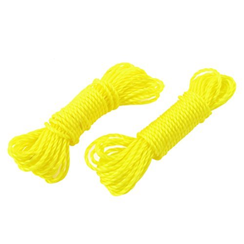 N/A Nylon-Seil für Kleidung, zum Aufhängen, 10 m, 2 Stück, Gelb von Unknown