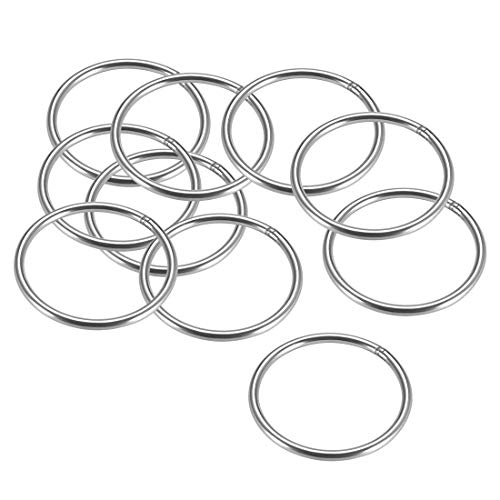 Ring aus Edelstahl, 60 mm, Innendurchmesser 4 mm, Dicke, geschweißt, runde Ringe, 10 Stück Ring aus Edelstahl, 60 mm, Innendurchmesser 4 mm, Dicke, geschweißt, runde Ringe, 10 Stück von Unknown