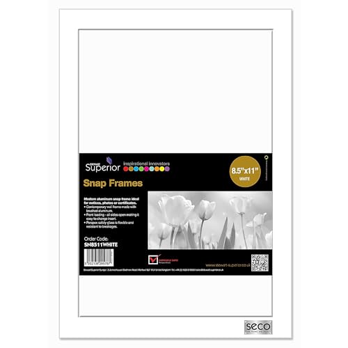 SECO SN8511WHITE, 25 mm, auf Gehrung, Schnapprahmen, 21,6 x 27,9 cm, Weiß, 10 Stück SECO SN8511WHITE, 25 mm, auf Gehrung, Schnapprahmen, 21,6 x 27,9 cm, Weiß, 10 Stück von SECO