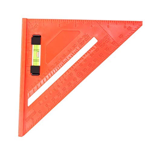 Speed Square Layout Tool mit Level 7 Zoll Kunststoff Dreieck Rafter Winkel für Woodworking Red von Unknown