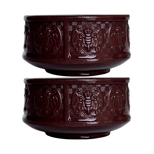 Yxhupot 2 Teetassen 80 ml chinesische Yixing Clay Zisha Tasse Fu Luck Happy (Dark zini) von Unknown