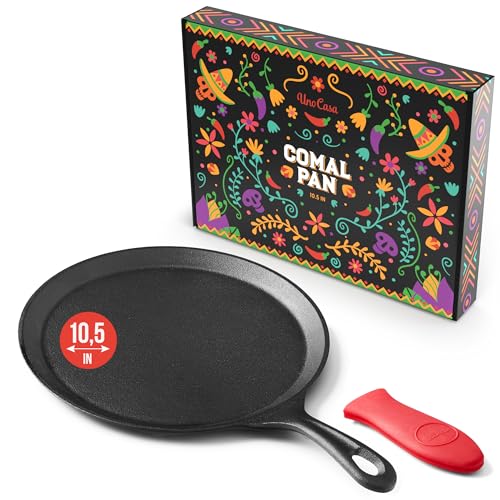 Uno Casa Gusseisen Comal Pfanne 26,7 cm - Bratpfanne für Roti/Comal Pfanne, Tawa/Dosa Pfanne Pataconera, Comales para Tortillas - Comal Para Tortillas Grande - Gusseisen Grillplatte Uno Casa Gusseisen Comal Pfanne 26,7 cm - Bratpfanne für Roti/Comal Pfanne, Tawa/Dosa Pfanne Pataconera, Comales para Tortillas - Comal Para Tortillas Grande - Gusseisen Grillplatte von Uno Casa