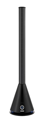 Unold 86865 Turmventilator Black Tower Schwarz 9-stufiger Geschwindigkeitsregelung zuschaltbarer 90° Oszillation LED-Display Timer-Funktion Ventilator Standventilator von Unold