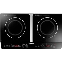 Unold Doppel Elegance 58175 Doppel-Induktionsplatte mit Topferkennung, 2 getrennte Temperaturregler, von Unold