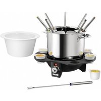 Unold Elegance Fondue 1000W mit manueller Temperatureinstellung Edelstahl, Schwarz von Unold