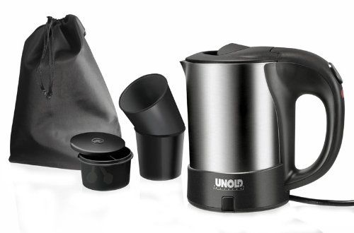 Unold Reiseblitzkocher 18575 Edelstahl-Schwarz Fassung 0,5 Liter, 1000 Watt von Unold