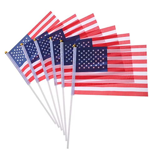 Unomor 25St amerikanische flagge handschwenkende flagge Usa Flagge wehende Fahne Mini-Flagge Banner kleine Fahne rot von Unomor
