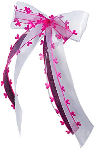 10 Autoschleifen Hochzeit SCH0102 weiß pink von Unser schönster Tag