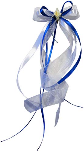 10 Stk Antennenschleife Autoschleife Autoschmuck Hochzeit SCH0026 weiß blau von Unser schönster Tag