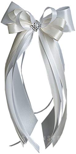 Antennenschleife Autoschleife Autoschmuck Hochzeit SCH0004 weiß creme champagner (10 Stück) von Unser schönster Tag