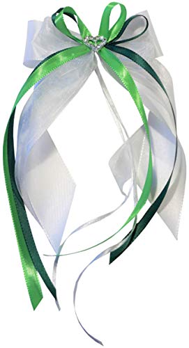 Unser schönster Tag Antennenschleife Autoschleife Autoschmuck Hochzeit SCH0020 weiß grün hellgrün (15 Stück) von Unser schönster Tag