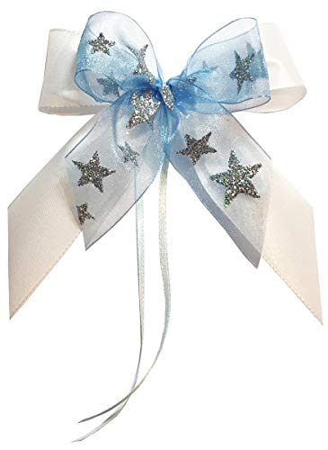 Unser schönster Tag Weihnachtsschleifen Schleifen Geschenke Weihnachten WS2053 im 10er Set - hellblau, Silber, weiß von Unser schönster Tag