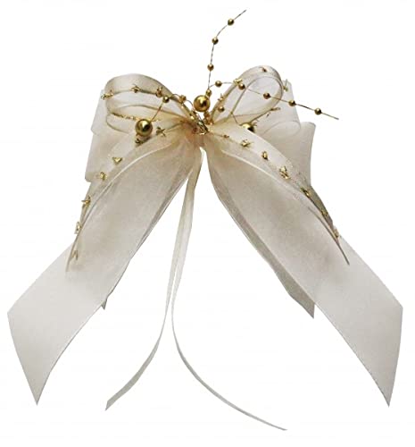 Unser schönster Tag Weihnachtsschleifen Schleifen Geschenke Weihnachten WS2102 im 10er Set - Creme, Champagner, Ivory von Unser schönster Tag