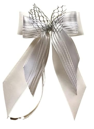 Unser schönster Tag Weihnachtsschleifen Schleifen Geschenke Weihnachten WS2365 im 10er Set - weiß, Silber von Unser schönster Tag