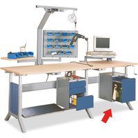 Bedrunka+Hirth Unterbauschrank mit 1 Schublade für Arbeitsplatzsystem Tisch, HxBxT 140 x 370 x 400 mm, lichtblau von Bedrunka+Hirth