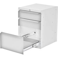 Bedrunka+Hirth Unterbauschrank mit 3 Schubladen für Arbeitsplatzsystem Tisch, HxBxT 500 x 370 x 400 mm, fenstergrau von Bedrunka+Hirth