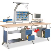 Bedrunka+Hirth Unterbauschrank mit 3 Schubladen für Arbeitsplatzsystem Tisch, HxBxT 500 x 370 x 400 mm, kobaltblau von Bedrunka+Hirth