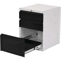 Bedrunka+Hirth Unterbauschrank mit 3 Schubladen für Arbeitsplatzsystem Tisch, HxBxT 500 x 370 x 400 mm, tiefschwarz von Bedrunka+Hirth