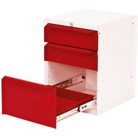 Bedrunka+Hirth Unterbauschrank mit 3 Schubladen für Arbeitsplatzsystem Tisch, HxBxT 500 x 370 x 400 mm, verkehrsrot von Bedrunka+Hirth