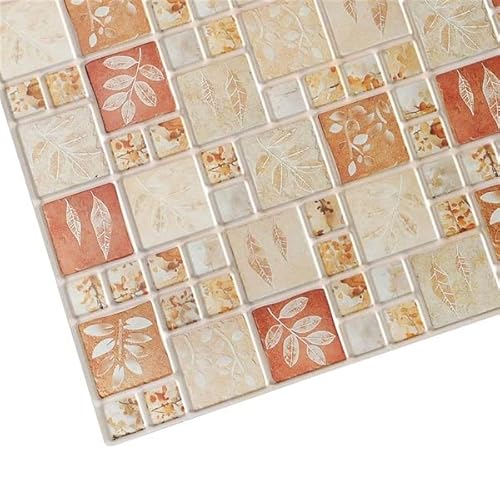 3D Wandpaneele PVC Autumn Leaves | 1 Platte - 0,5 qm | Mosaik Effekt | Paneele | Deckenpaneele | Tapeten | Schaumstoff | Wandverkleidung von Untitled