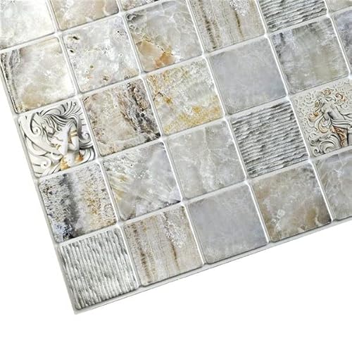 3D Wandpaneele PVC Marble Venetian | 1 Platte - 0,5 qm | Mosaik Effekt | Paneele | Deckenpaneele | Tapeten | Schaumstoff | Wandverkleidung von Untitled
