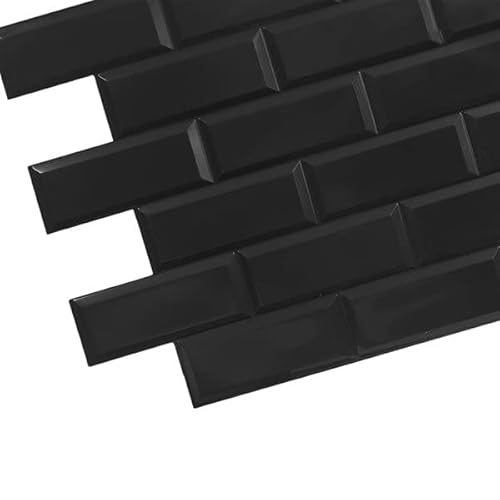 Untitled 3D PVC Wandpaneele | Deckenpaneele | Paneele Ziegeloptik | 1 Platte - 0.5 qm | Wanddeko | Wandverkleidung | Wasserfest - Black Brick von Untitled
