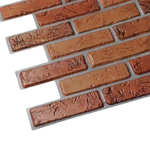 Untitled 3D PVC Wandpaneele | Deckenpaneele | Paneele Ziegeloptik | 1 Platte - 0.5 qm | Wanddeko | Wandverkleidung | Wasserfest - Natural Brick von Untitled