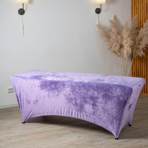 Untitled Bezug für Kosmetikliege Plush (Velours), für Wimpern Bett, Liegenbezug für Massageliege, 190 x 70 cm, Spannbetttuch für alle gängigen, Massageliegen, Couches, Hell lila von Untitled