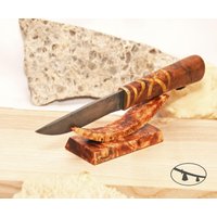 Der Braun Getönte Messerständer Aus Ahorn-Maserholz. Messerhalter Holz. Sammler Messer Display von UnusualWorkshop