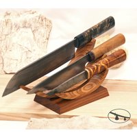 Oleaster Holz Messerhalter Sammler Messer Ständer von UnusualWorkshop