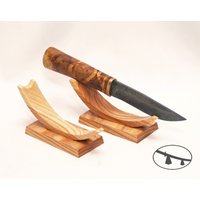 Set Von 2 Messerhaltern Aus Eschenholz. Messerständer Holz. Sammler Messer Display von UnusualWorkshop
