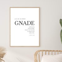Christliches Poster | Lass Dir An Meiner Gnade Genügen 2. Korinther 12, 9 Din A3 Und A4 Mit Bibelvers von UnvergMomenteDesign