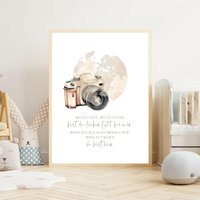 Christliches Poster | Wo Ich Gehe, Wo Stehe Din A3 Und A4 Mit Kamera Weltkugel von UnvergMomenteDesign