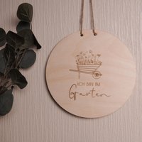Holzschild 20 cm | Ich Bin Im Garten Kind Schläft - Nicht Klingeln Bitte Klopfen Türschild Geschenk Zur Einweihung von UnvergMomenteDesign