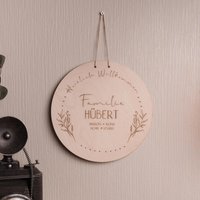 Holzschild Personalisiert 20 cm | Namensschild Familienschild Aus Holz Türschild Geschenk Zur Hochzeit, Geburtstag, Einweihung von UnvergMomenteDesign