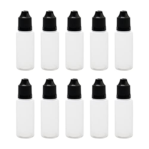 Unxuey 10 x 20 ml leere Pipette aus Kunststoff, Leere Quetschflasche zur Dosierung und Aufbewahrung von Liquid von Unxuey