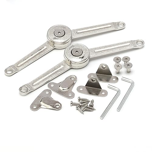Unxuey 2 Stück Softclose Deckelstützscharniere, Klappdeckel Unterstützung Scharnier, Perfekt für Schreibtische Schränke Schrank Kleiderschrank oder Toybox von Unxuey