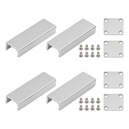 Unxuey 2 Stück silberfarbenes Zeichen-Aluminiumgehäuse, elektronisches Instrumentengehäuse, DIY-Leiterplatte, PCB-Verstärkergehäuse, 25 x 25 x 80 mm (B x H x L) von Unxuey