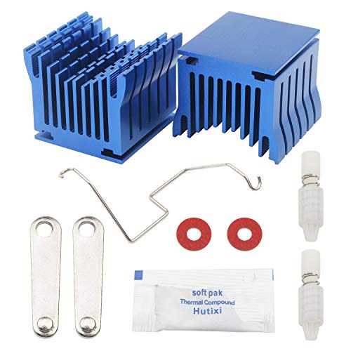 Unxuey 2-teiliges Set Desktop-Universal-Computer-Lüfter, Motherboard-Stummschaltung, 3-poliger Aluminium-Kühlkörper, Süd-Nord-Brücke, 4 cm, Lüfterblatt für PC-Computer, 4 x 4 x 3,8 cm von Unxuey