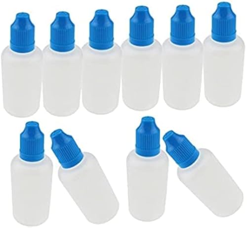 Unxuey Leere Kunststoff-Augentropfe, flüssig, mit blauer Kappe, 30 ml, 10 Stück von Unxuey