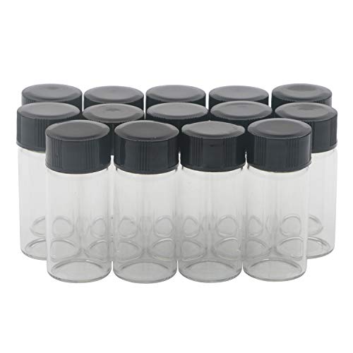Unxuey 5ml 14 Stück Transparente Glasfläschchen Schwarze Schraubverschlussflaschen Klare Probenfläschchen Lab Jar Protable Bottles Unxuey 5ml 14 Stück Transparente Glasfläschchen Schwarze Schraubverschlussflaschen Klare Probenfläschchen Lab Jar Protable Bottles von Unxuey