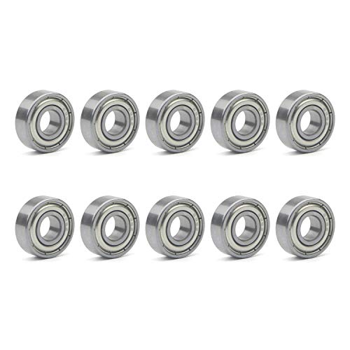 Unxuey 6x15x5 mm Rollschuhlager Stahl Miniaturmodell Deep Groove Kugellager Packung für Skateboard Roller Inline Skates mit 10 Stück von Unxuey