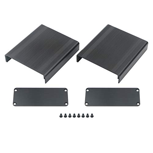 Unxuey Schwarze Zeichenoberfläche Aluminium Gehäuse Box PCB Instrument DIY Elektronische Projektbox für Leiterplatten 100 x 88 x 38 mm von Unxuey
