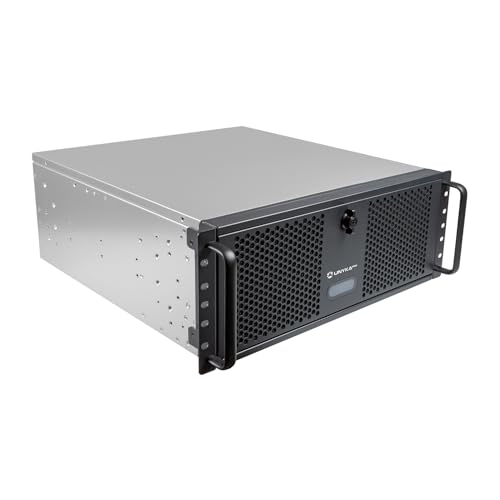 UNYKAch Rack-Gehäuse UK4339V, 4U-Format, 19 Zoll, kompatibel mit 360-mm-Flüssigkeitskühlungen (Halterung im Lieferumfang enthalten), Schlüsselverschluss, 1 USB 3.0, 1 USB Typ C und vertikale Standfüße von Unykach
