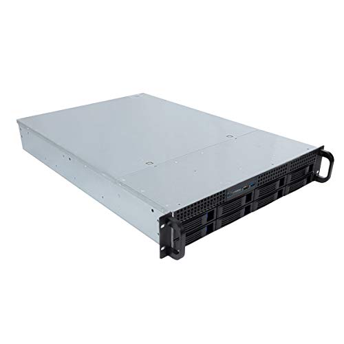 Unykach HSW4208 Hot Swap Rack-Gehäuse (Hot-Swap) 2U, ATX, 8 Einschübe, kompatibel mit 3,5- oder 2,5-Zoll-Laufwerken, 4 x 80-mm-Lüfter, 1 x USB 2.0 und 1 x USB 3.0 von Unykach